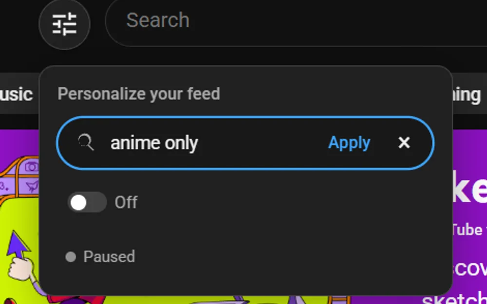 CustomTube interface